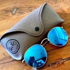 RayBans POLARIZED blue mirror gold Frame!